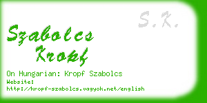 szabolcs kropf business card